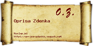 Oprisa Zdenka névjegykártya